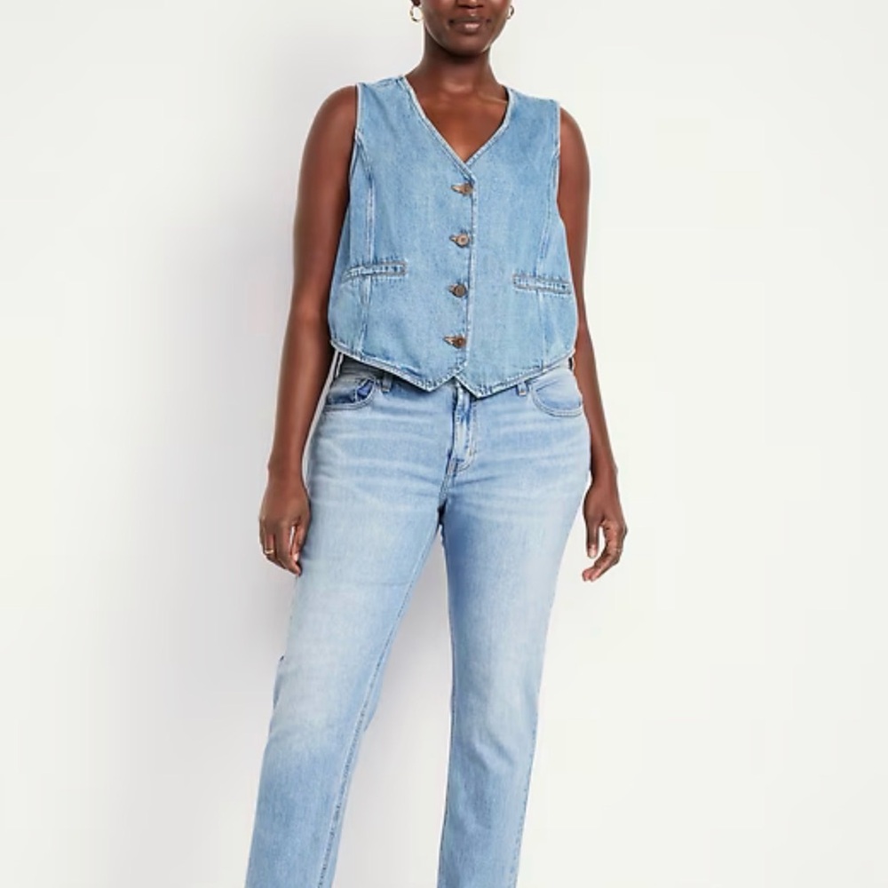 Old Navy Mid Rise Boyfriend Straight Jeans 14short